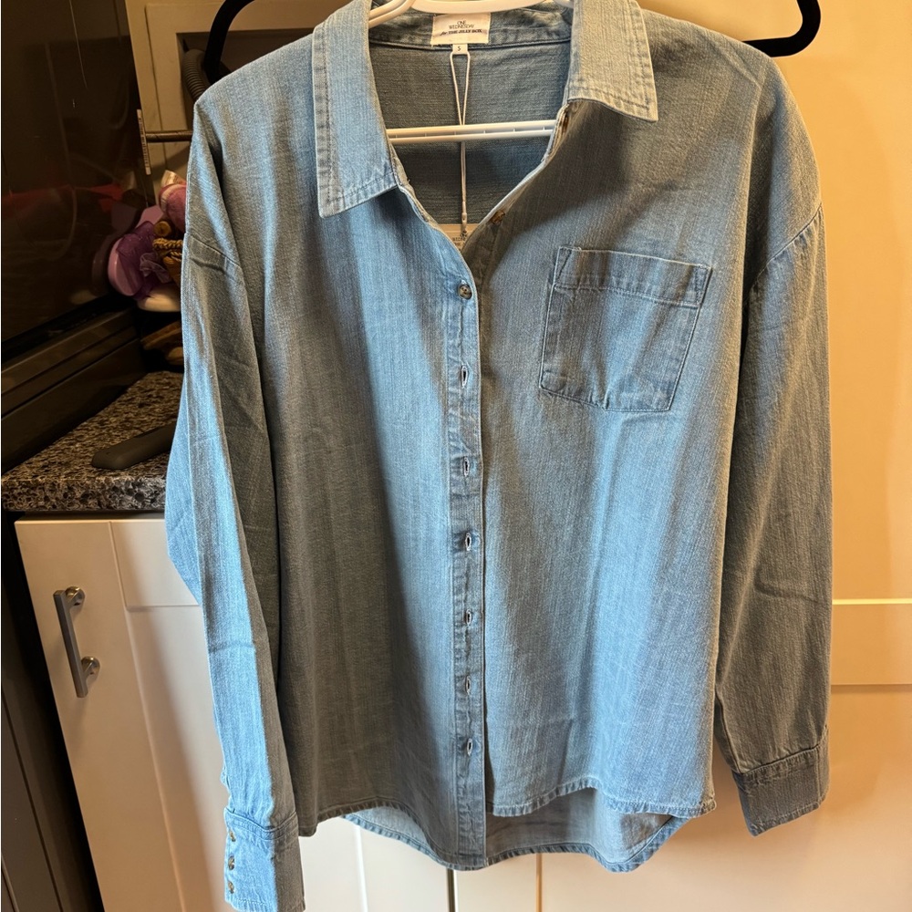 One Wednesday x Jillian Harris chambray shirt